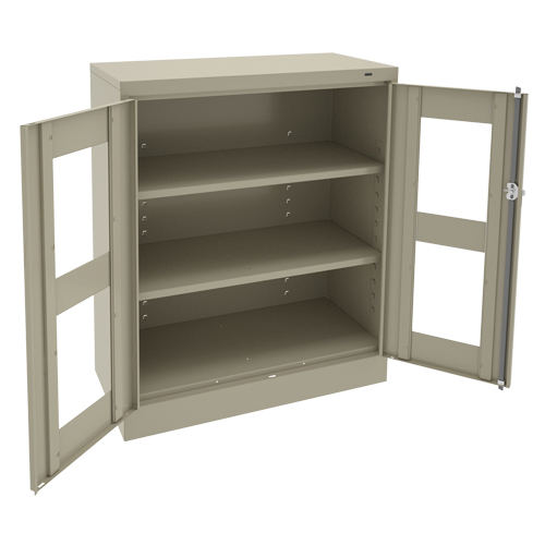 C-Thru Counter High Cabinet, Steel, 2 Shelves, 42" H x 36" W x 18" D OSI Industrial Sales