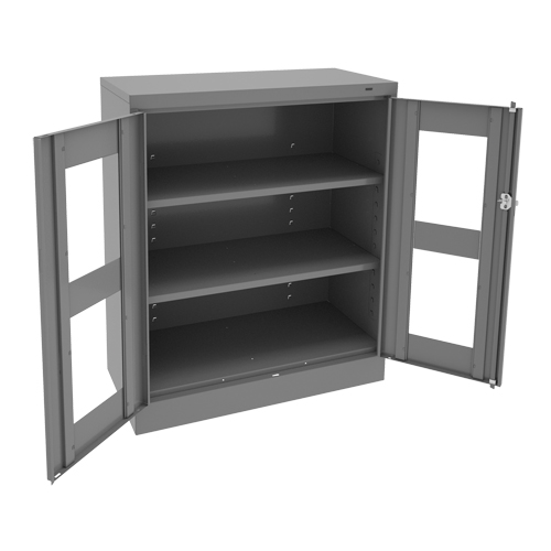 C-Thru Counter High Cabinet, Steel, 2 Shelves, 42" H x 36" W x 18" D OSI Industrial Sales