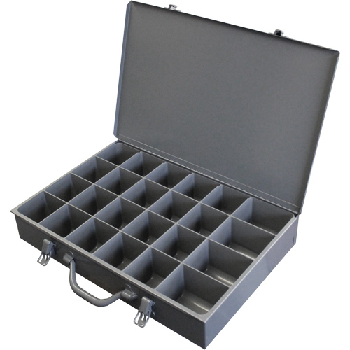 Steel Scoop Compartment Boxes, 17.875" W x 12" D x 3" H, 24 Compartments OSI Industrial Sales