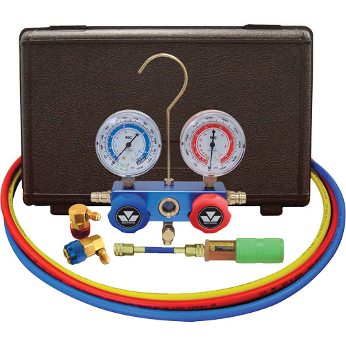 Ensemble de manom&egrave;tre &agrave; collecteur &agrave; deux voies pour l'automobile R134A avec mini injecteur de colorant OSI Industrial Sales