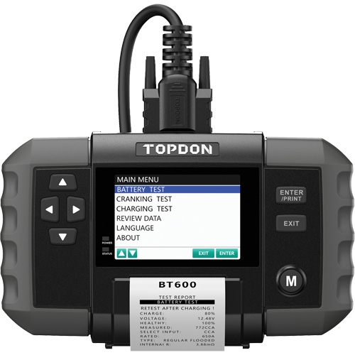 BT600 12V Battery & 12V/24V System Tester with Built-in Printer OSI Industrial Sales