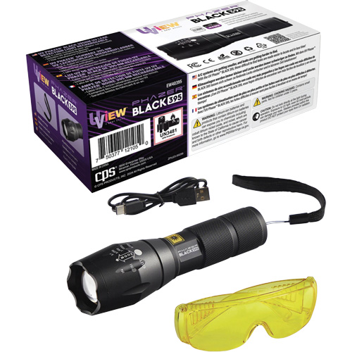 UView&reg; Phazer BLACK 395 Rechargeable UV Leak Detection Light OSI Industrial Sales