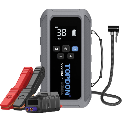 V2200Air 2-en-1: d&eacute;marreur de secours de 1200 A de pointe et gonfleur de pneus OSI Industrial Sales