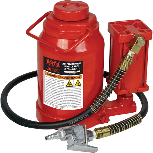 Cric-bouteille hydraulique de hauteur standard, 30 tonne(s), Air comprim&eacute;/hydraulique, 19-7/10" Hauteur &eacute;lev&eacute;e OSI Industrial Sales
