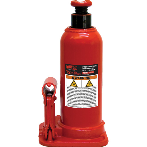 Bottle Jack with Gauge Hole, 12.5 Ton(s), 18-89/100" Raised Height OSI Industrial Sales