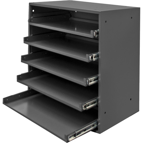 Compartment Box Cabinet, Steel, 5 Slots, 20-1/2" W x 12-1/2" D x 21" H, Grey OSI Industrial Sales