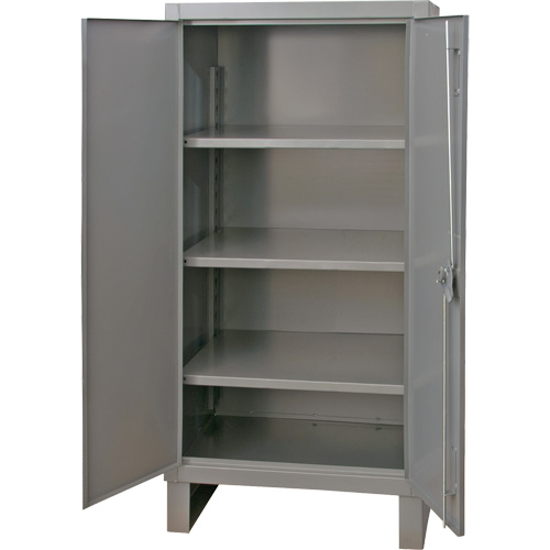 Extra Heavy-Duty Cabinet, Steel, 3 Shelves, 66" H x 36" W x 24" D, Grey OSI Industrial Sales