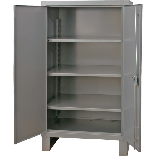 Extra Heavy-Duty Cabinet, Steel, 3 Shelves, 66" H x 48" W x 24" D, Grey OSI Industrial Sales
