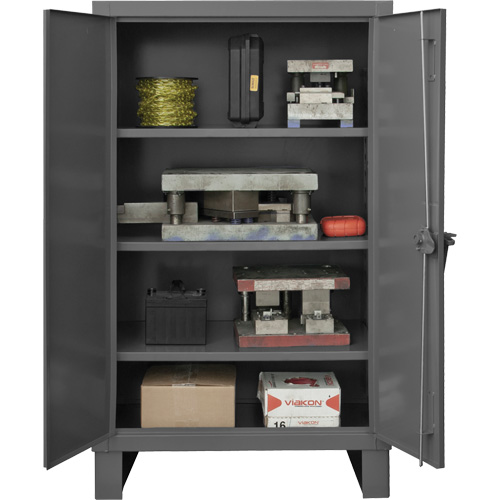 Armoire tr&egrave;s robuste, Acier, 3 Tablettes, 66" h x 60" la x 24" P, Gris OSI Industrial Sales