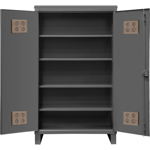 Heavy-Duty Outdoor Cabinet, Steel, 4 Shelves, 78" H x 60" W x 24" D, Grey OSI Industrial Sales