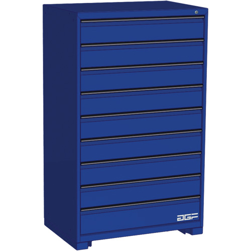 Modular Drawer Cabinet, 9 Drawers, 36" W x 24" D x 60" H, Blue OSI Industrial Sales