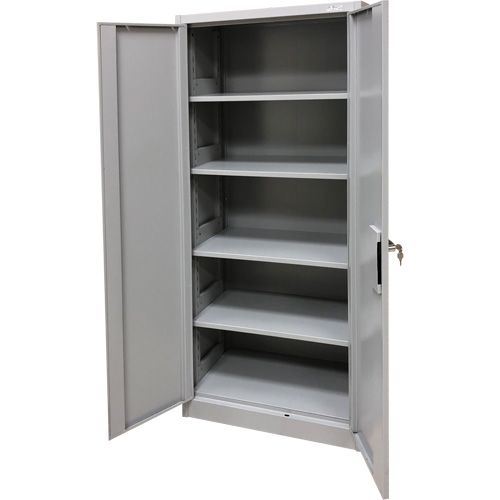 Storage Cabinet, Steel, 4 Shelves, 66" H x 30" W x 15" D, Grey OSI Industrial Sales