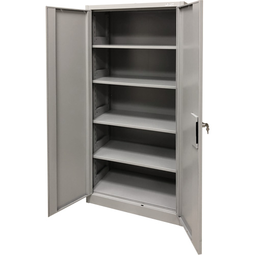 Armoire de rangement, Acier, 4 Tablettes, 78" h x 36" la x 24" P, Gris OSI Industrial Sales