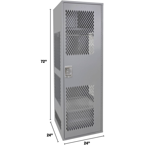 Casier pour &eacute;quipement avec porte, Acier, 24" la x 24" p x 72" h, Gris OSI Industrial Sales