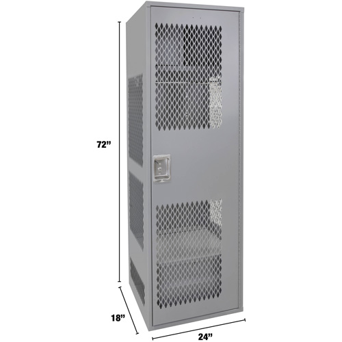 Casier pour &eacute;quipement avec porte, Acier, 24" la x 18" p x 72" h, Gris OSI Industrial Sales