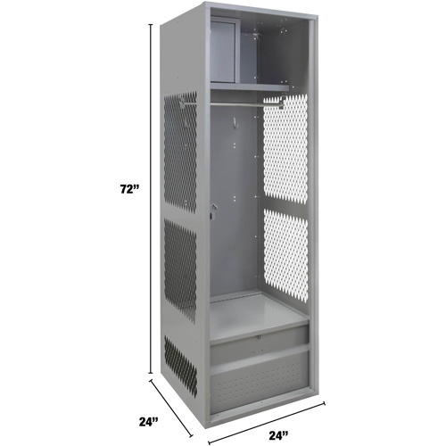 Casier pour &eacute;quipement, Acier, 24" la x 24" p x 72" h, Gris OSI Industrial Sales