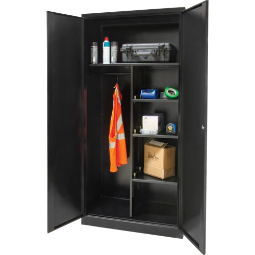 Combination Storage Cabinet, 36" W x 18" D x 72" H, Black OSI Industrial Sales