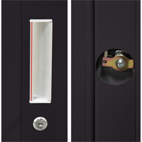 Armoire de rangement Hi-Boy, Acier, 4 Tablettes, 72" h x 36" la x 18" P, Noir OSI Industrial Sales