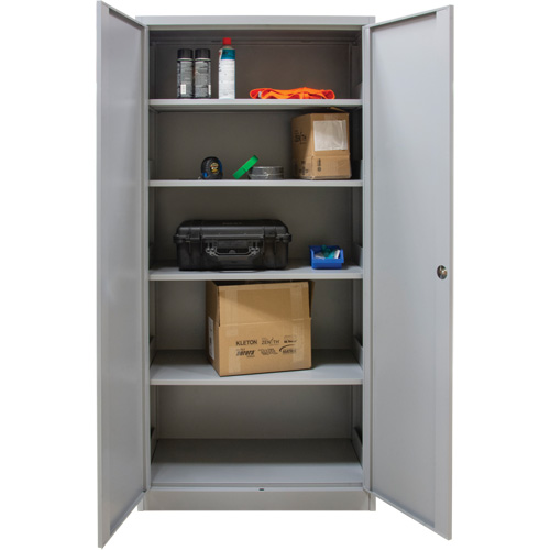 Armoires de rangement Hi-Boy, Acier, 4 Tablettes, 72" h x 36" la x 18" P, Gris OSI Industrial Sales