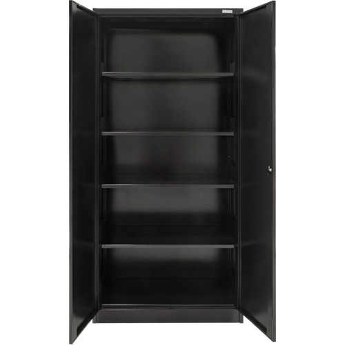 Armoire de rangement Hi-Boy, Acier, 4 Tablettes, 72" h x 36" la x 18" P, Noir OSI Industrial Sales
