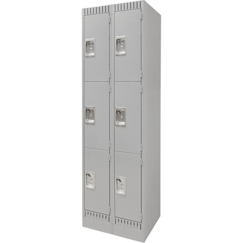 Casiers, 3 niveaux, Bloc de 2, 24" x 18" x 76", Acier, Gris, D&eacute;mont&eacute; OSI Industrial Sales