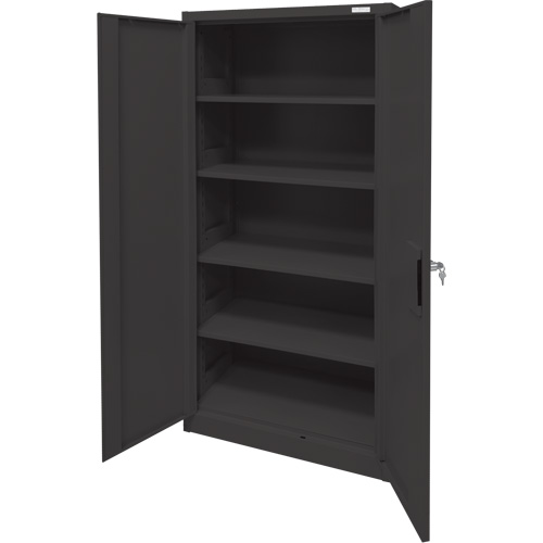 Storage Cabinet, Steel, 4 Shelves, 78" H x 36" W x 24" D, Black OSI Industrial Sales