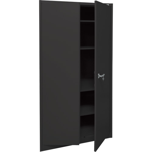 Storage Cabinet, Steel, 4 Shelves, 78" H x 36" W x 24" D, Black OSI Industrial Sales