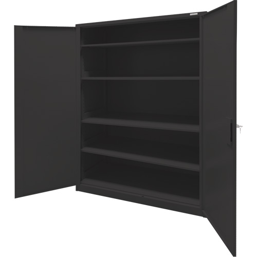 Armoire d'entreposage, Acier, 4 Tablettes, 78" h x 48" la x 24" P, Noir OSI Industrial Sales