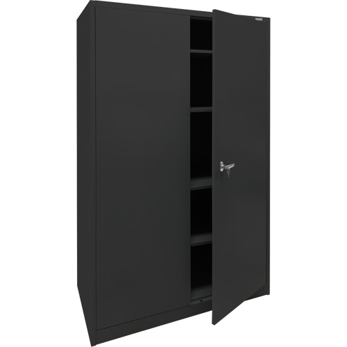 Armoire d'entreposage, Acier, 4 Tablettes, 78" h x 48" la x 24" P, Noir OSI Industrial Sales