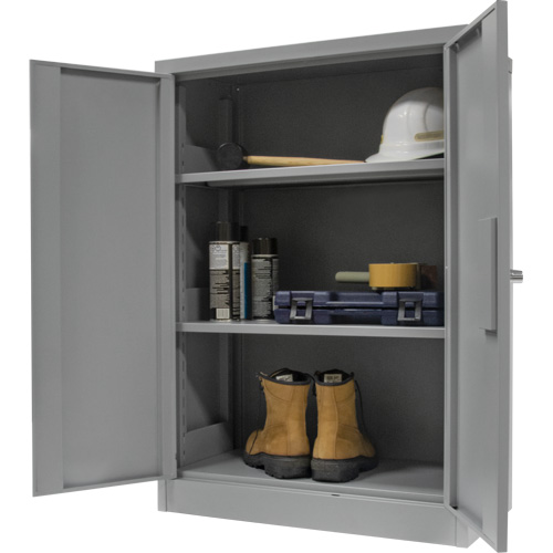 Counter-High Storage Cabinet, Steel, 2 Shelves, 42" H x 30" W x 15" D, Grey OSI Industrial Sales