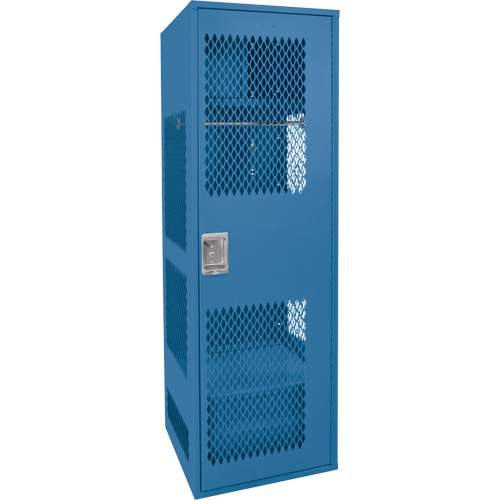 Casier pour &eacute;quipement avec porte, Acier, 24" la x 18" p x 72" h, Bleu fonc&eacute; OSI Industrial Sales