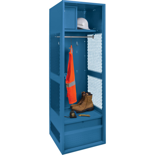Casier pour &eacute;quipement, Acier, 24" la x 18" p x 72" h, Bleu fonc&eacute; OSI Industrial Sales