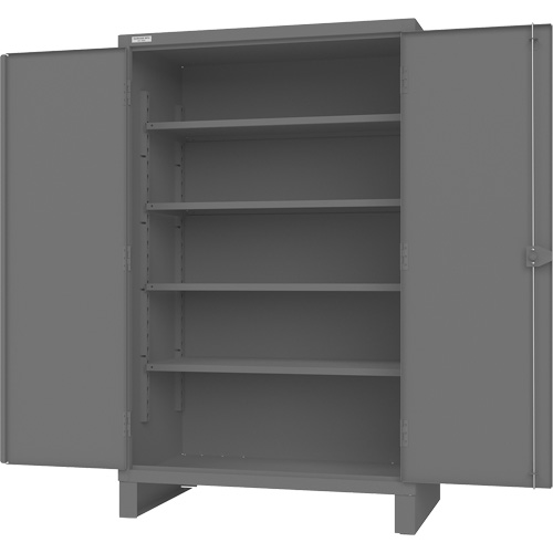 Armoire avec portes encastr&eacute;es en panneau perfor&eacute;, Acier, 4 Tablettes, 78" h x 48" la x 30" P, Gris OSI Industrial Sales
