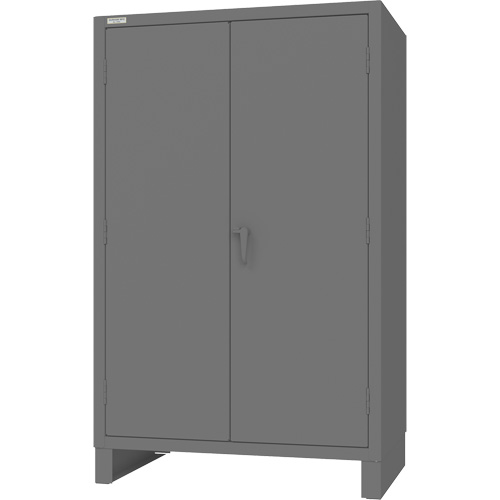 Armoire avec portes encastr&eacute;es en panneau perfor&eacute;, Acier, 4 Tablettes, 78" h x 48" la x 30" P, Gris OSI Industrial Sales