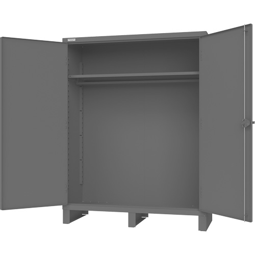 Armoire avec barre de suspension et portes encastr&eacute;es standards, Acier, 78" h x 60" la x 24" P, Gris OSI Industrial Sales