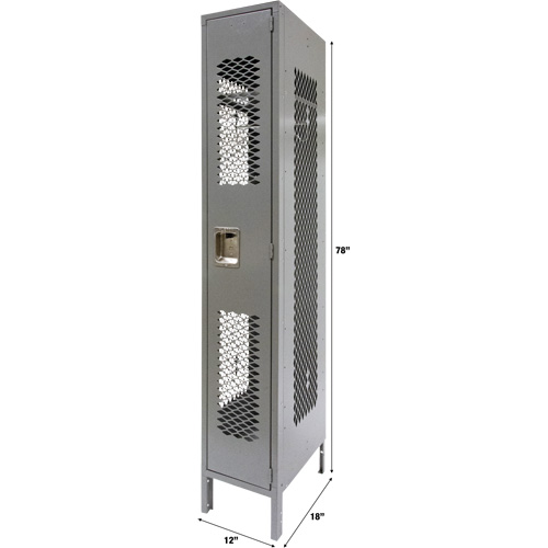 Casiers ventil&eacute;s, 12" x 18" x 78", Acier, Gris, D&eacute;mont&eacute;, Perfor&eacute; OSI Industrial Sales