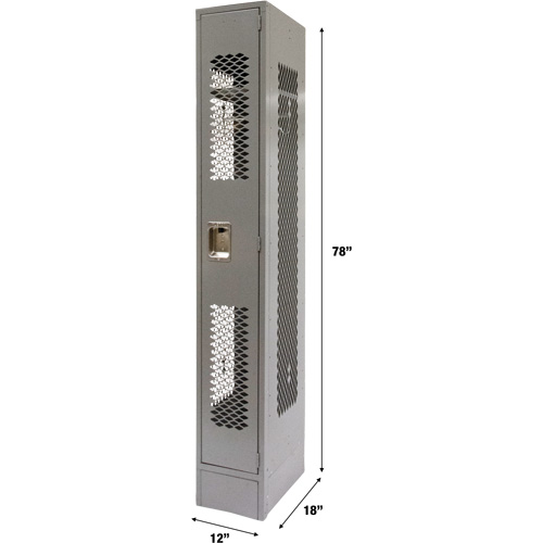 Casiers ventil&eacute;s, 12" x 18" x 78", Acier, Gris, D&eacute;mont&eacute;, Perfor&eacute; OSI Industrial Sales