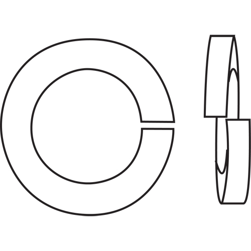 Split Lock Washer, 1/2", Yellow Zinc OSI Industrial Sales