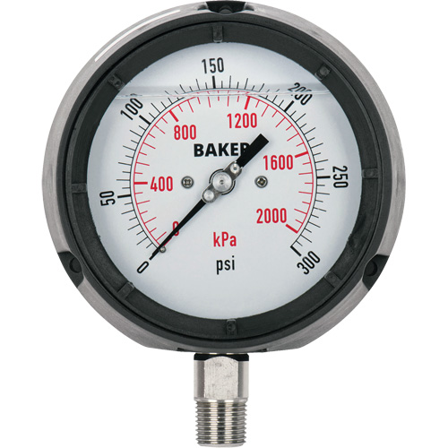 Pressure Gauge, 4-1/2" , 0 - 5000 psi, Bottom Mount, Liquid Filled Analogue OSI Industrial Sales