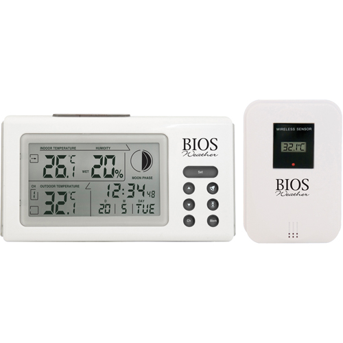 Indoor/Outdoor Thermometers With Clock, Contact, Digital, 32 to 122°F (0 to 50°C) OSI Industrial Sales