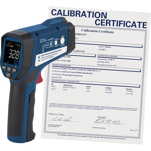 Professional Infrared Thermometer with ISO Certificate, -26 - 1472° F ( -32 - 800° C ), 30:1, Adjustable Emmissivity OSI Industrial Sales