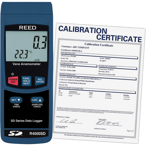 Thermo-Anemometer with ISO Certificate, Data Logging, 0.4 - 30 m/sec Air Velocity Range OSI Industrial Sales