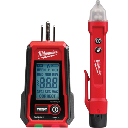D&eacute;tecteur de tension avec DEL et testeur de prise DDFT, 50 V - 1000 V, Alerte Affichage & son OSI Industrial Sales