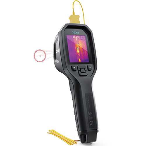 24:1 Spot IR Thermal Imaging Camera with Bullseye Laser & Type K Thermocouple, 160 x 120 pixels, -10° - 45°C (14° - 113°F), 70 mK OSI Industrial Sales