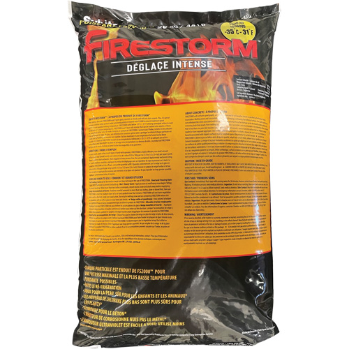 Firestorm Intense Ice Melters, Bag, 44 lbs. (20 kg), -35°C (-31°F) Melting Point OSI Industrial Sales