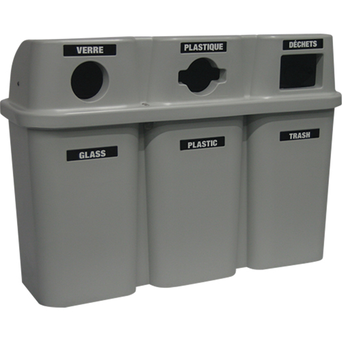 Recycling Containers Bullseye, Curbside, Plastic, 3 x 22 US Gal. OSI Industrial Sales