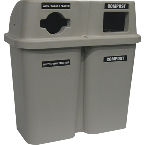 Contenants de recyclage Bullseye, Bord de rue, Plastique, 2 x 22 gal. US OSI Industrial Sales