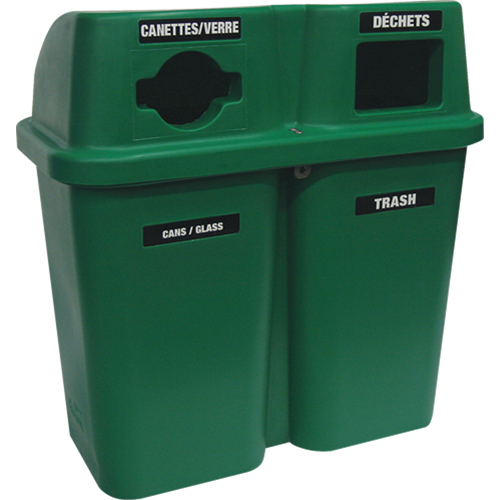 Recycling Containers Bullseye, Curbside, Plastic, 2 x 22 US gal. OSI Industrial Sales