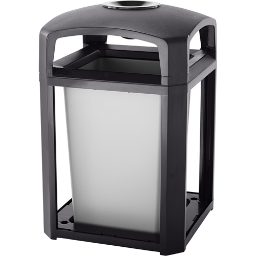 Landmark Series Waste Receptacle & Ash Tray, Plastic, 35 US gal. Capacity, 40" Height OSI Industrial Sales