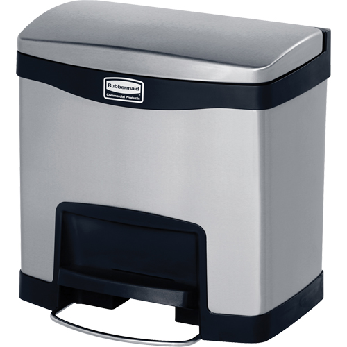 Contenant &agrave; d&eacute;chets Slim Jim , Acier inoxydable, Capacit&eacute; 4 gal. US OSI Industrial Sales